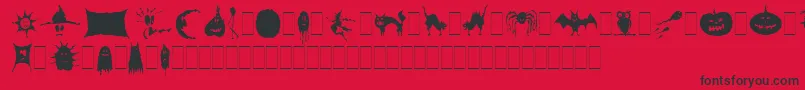 SpookySymbolsLetPlain.1.0 Font – Black Fonts on Red Background