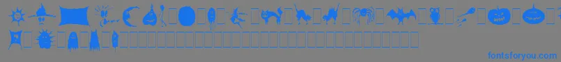 SpookySymbolsLetPlain.1.0-fontti – siniset fontit harmaalla taustalla