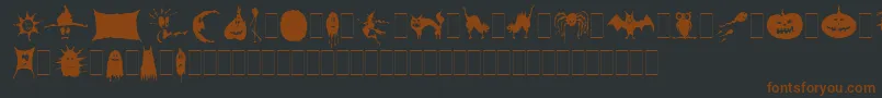 Шрифт SpookySymbolsLetPlain.1.0 – коричневые шрифты на чёрном фоне