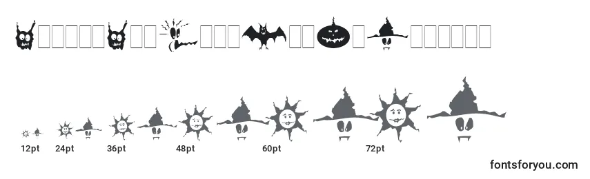 Размеры шрифта SpookySymbolsLetPlain.1.0