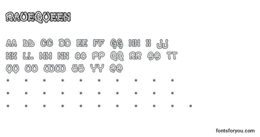 Fuente Ravequeen - alfabeto, números, caracteres especiales