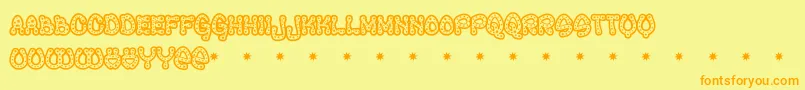 Ravequeen Font – Orange Fonts on Yellow Background