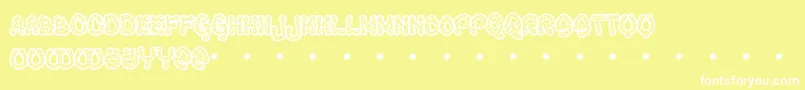 Ravequeen Font – White Fonts on Yellow Background