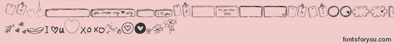 MtfIHeartSketches-Schriftart – Schwarze Schriften auf rosa Hintergrund