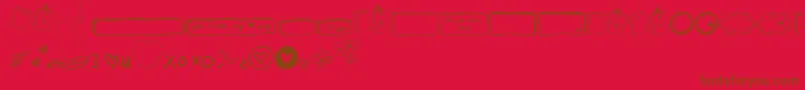 MtfIHeartSketches-fontti – ruskeat fontit punaisella taustalla