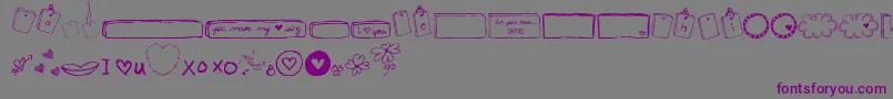 Шрифт MtfIHeartSketches – фиолетовые шрифты на сером фоне