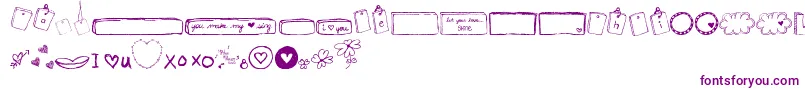 MtfIHeartSketches-Schriftart – Violette Schriften auf weißem Hintergrund