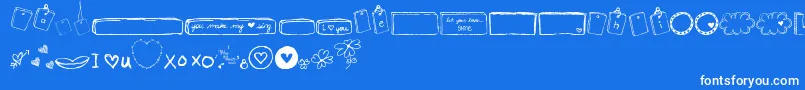 フォントMtfIHeartSketches – 青い背景に白い文字