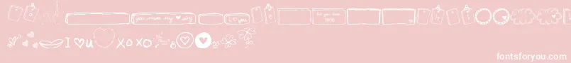 MtfIHeartSketches-Schriftart – Weiße Schriften auf rosa Hintergrund