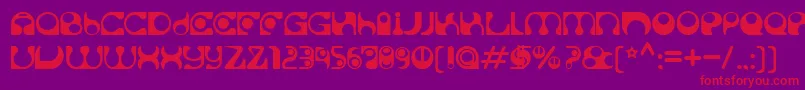 Fonte Solange – fontes vermelhas em um fundo violeta