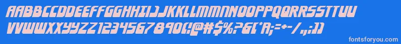 Eldebaranexpandital-Schriftart – Rosa Schriften auf blauem Hintergrund