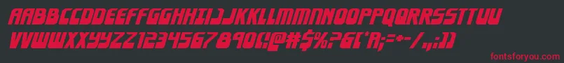 Eldebaranexpandital Font – Red Fonts on Black Background