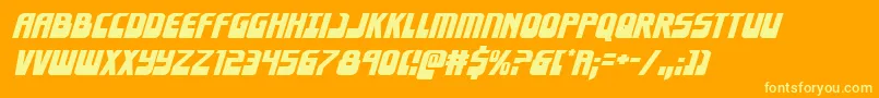 Eldebaranexpandital Font – Yellow Fonts on Orange Background