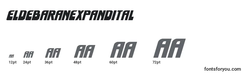 Eldebaranexpandital Font Sizes
