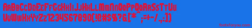 Gaiking Font – Red Fonts on Blue Background