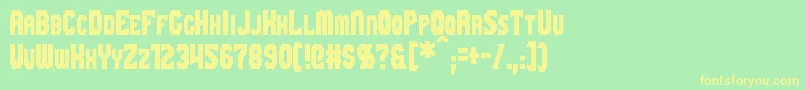 Gaiking Font – Yellow Fonts on Green Background