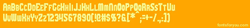 Gaiking Font – Yellow Fonts on Orange Background