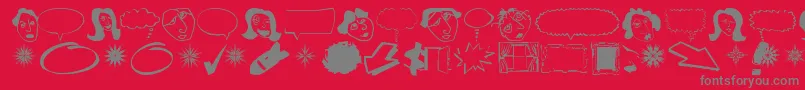Czcionka Dingobatz – szare czcionki na czerwonym tle