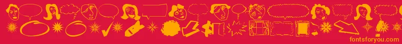 Dingobatz Font – Orange Fonts on Red Background