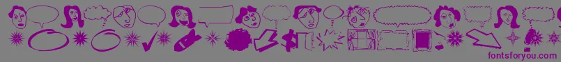 Dingobatz Font – Purple Fonts on Gray Background