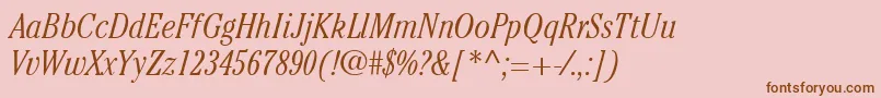 ItcCheltenhamLtLightCondensedItalic Font – Brown Fonts on Pink Background