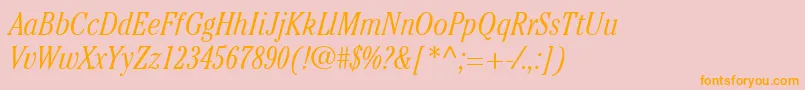 ItcCheltenhamLtLightCondensedItalic Font – Orange Fonts on Pink Background