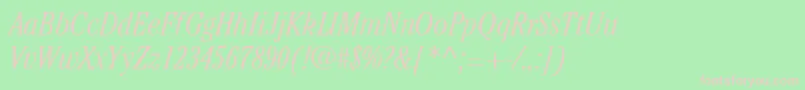 ItcCheltenhamLtLightCondensedItalic Font – Pink Fonts on Green Background