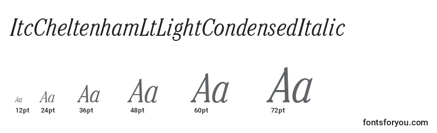 ItcCheltenhamLtLightCondensedItalic Font Sizes