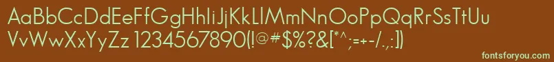Шрифт GlasnostlightRegular – зелёные шрифты на коричневом фоне