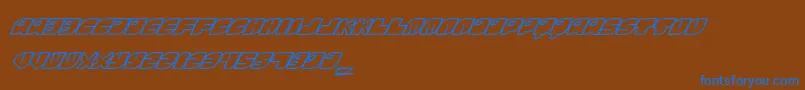 FontsBombRinosaur-Schriftart – Blaue Schriften auf braunem Hintergrund