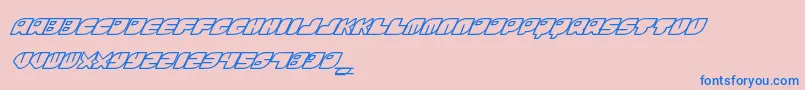 FontsBombRinosaur-Schriftart – Blaue Schriften auf rosa Hintergrund