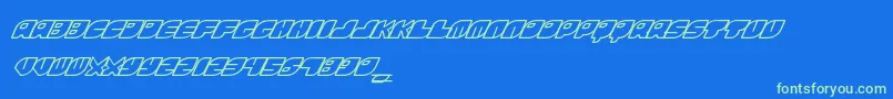 FontsBombRinosaur Font – Green Fonts on Blue Background