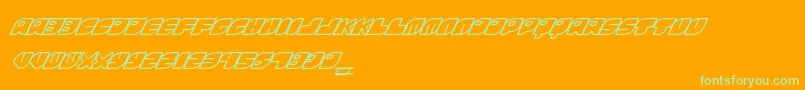 FontsBombRinosaur Font – Green Fonts on Orange Background