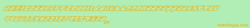 FontsBombRinosaur-Schriftart – Orangefarbene Schriften auf grünem Hintergrund