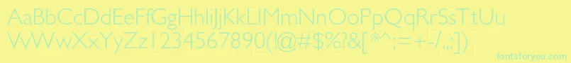 Galslightc Font – Green Fonts on Yellow Background