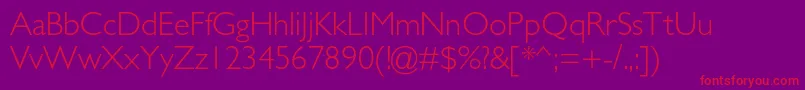 Galslightc Font – Red Fonts on Purple Background