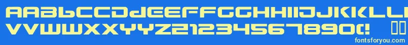 Gunship2 Font – Yellow Fonts on Blue Background