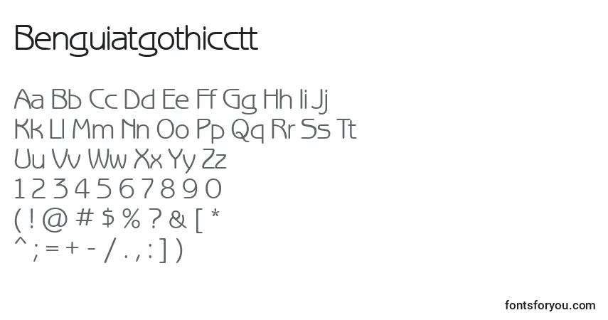 A fonte Benguiatgothicctt – alfabeto, números, caracteres especiais
