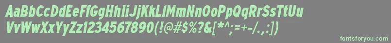 Шрифт ExpresswaycdxbItalic – зелёные шрифты на сером фоне