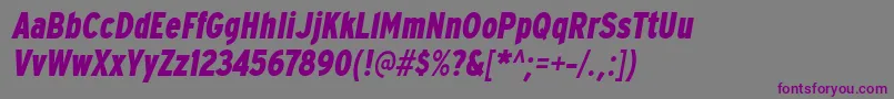 フォントExpresswaycdxbItalic – 紫色のフォント、灰色の背景