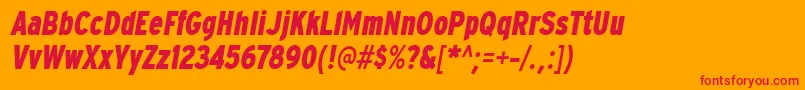 ExpresswaycdxbItalic Font – Red Fonts on Orange Background
