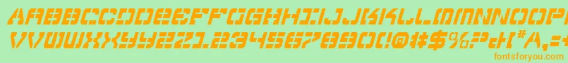 VyperCondensedItalic Font – Orange Fonts on Green Background