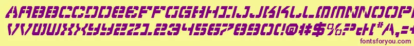 VyperCondensedItalic Font – Purple Fonts on Yellow Background