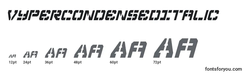 Размеры шрифта VyperCondensedItalic