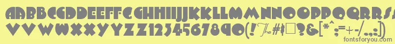 Fonte Arbuckle – fontes cinzas em um fundo amarelo
