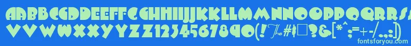 Arbuckle-fontti – vihreät fontit sinisellä taustalla