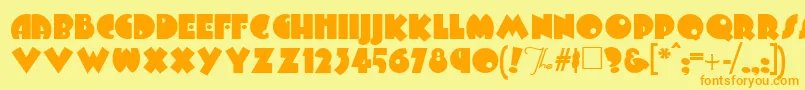 Fonte Arbuckle – fontes laranjas em um fundo amarelo
