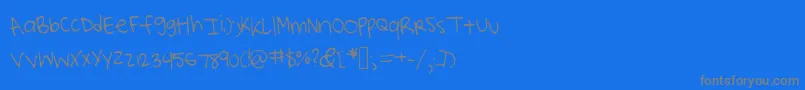 Lucysscribblings Font – Gray Fonts on Blue Background