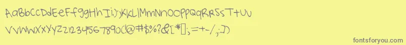 Czcionka Lucysscribblings – szare czcionki na żółtym tle