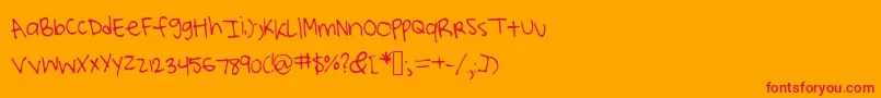 Lucysscribblings Font – Red Fonts on Orange Background